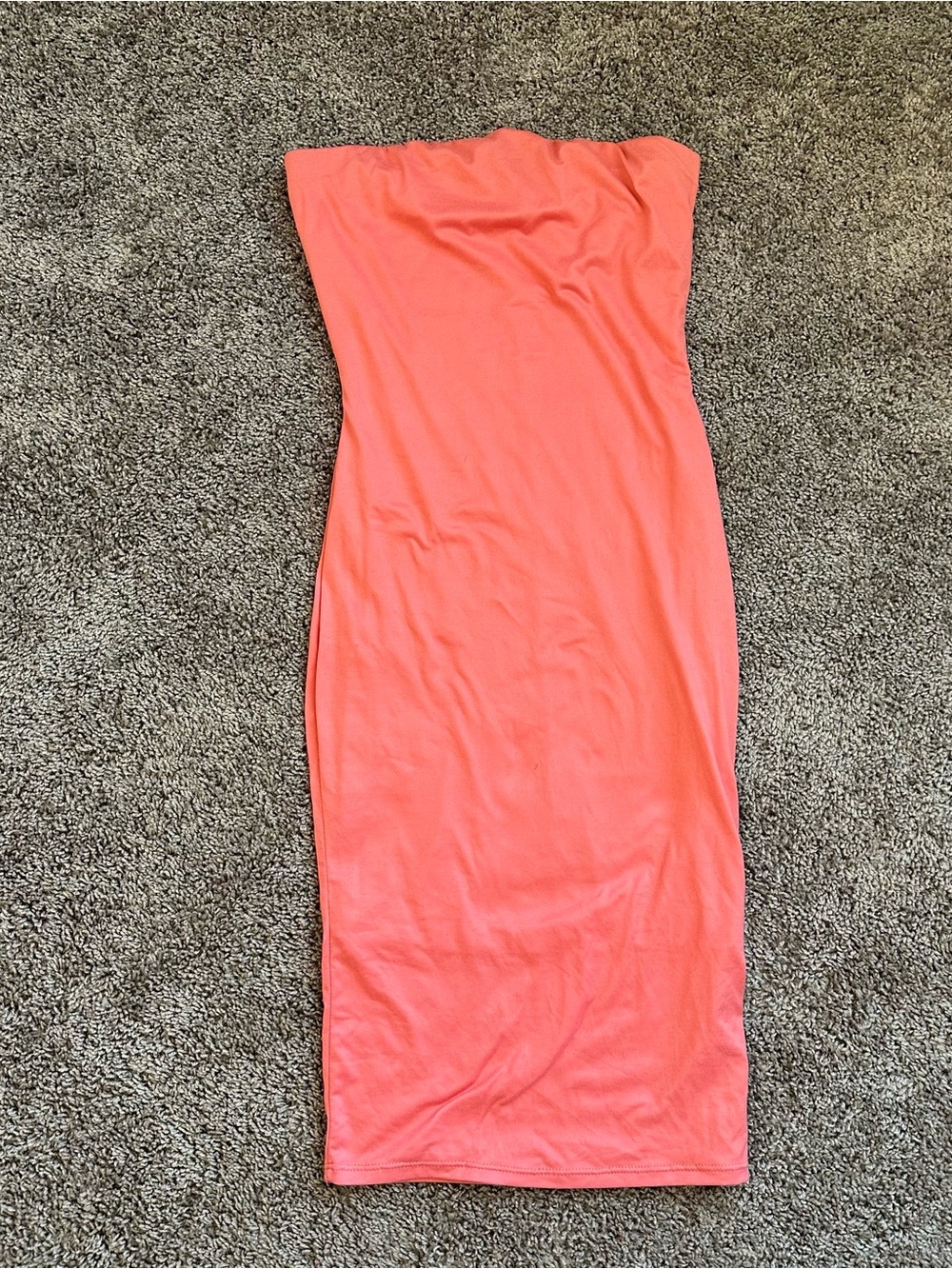 Strapless Coral Bodycon Dress